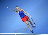 Petra Kvitová ve finále Fed Cupu proti Francii.