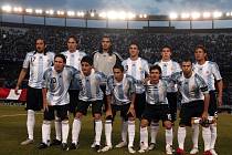 Tým argentinské fotbalové reprezentace před utkáním kvalifikace o postup na mistrovství světa.