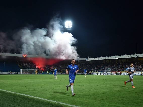 Liberec - Hajduk Split: Světlice od hostujících fanoušků