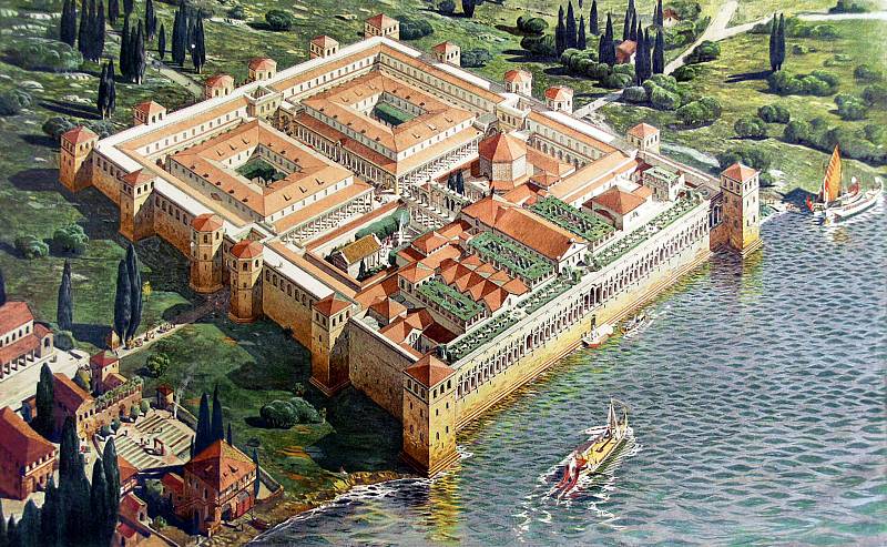 Ilustrace znázorňující, jak původně vypadal Diokleciánův palác
