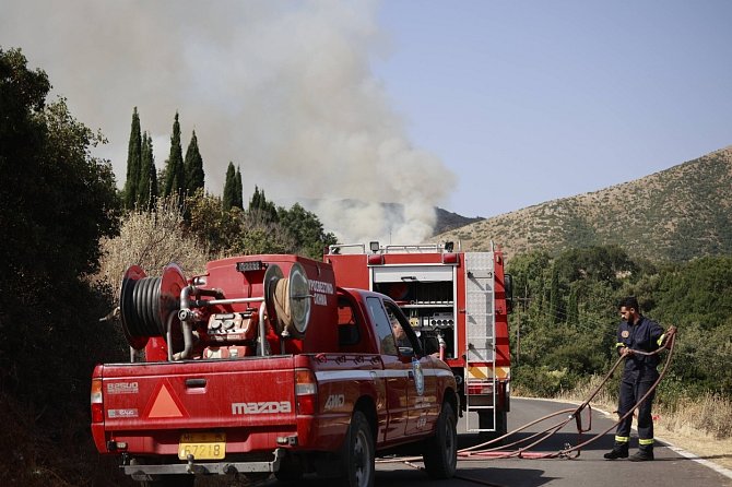 Požár na řeckém ostrově Korfu