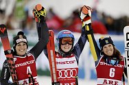 Americká lyžařka Mikaela Shiffrinová vyhrála obří slalom v Aare.