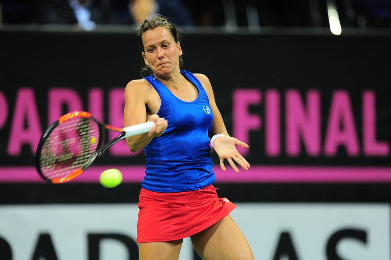 Tenisové finále FedCupu mezi Českou republikou a USA 10. listopadu v Praze. Barbora Strýcová.