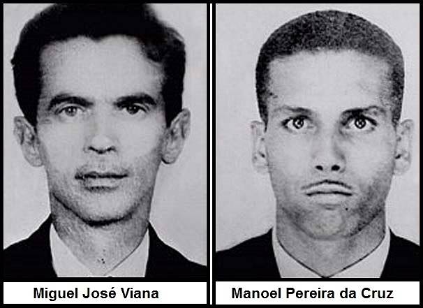 Miguel José Viana a Manoel Pereira da Cruz. Oba muži byli nalezeni mrtví, oba měli oči zakryté olověnou maskou a na sobě dlouhé nepromokavé kabáty přes oblek, přestože nepršelo. Jejich smrt se začala označovat jako Případ mrtvých mužů s olověnými maskami.