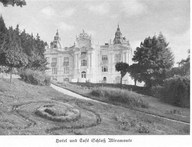 Zámeček  a hotel Miramonte na přelomu 19. a 20. století.