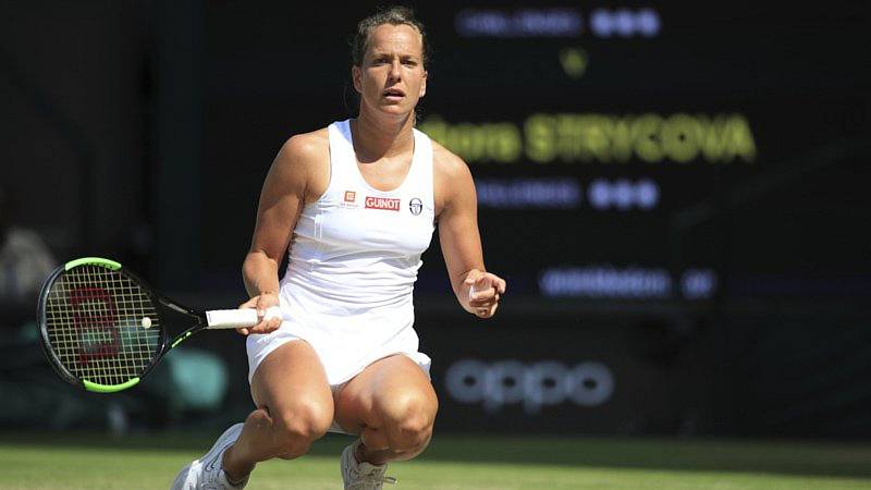 Česká tenistka Barbora Strýcová na Wimbledonu. Ilustrační snímek