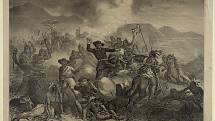 „Generál Custer bojuje na život a na smrt.“ Bitva u Little Bighornu na litografii od Henryho Steineggera