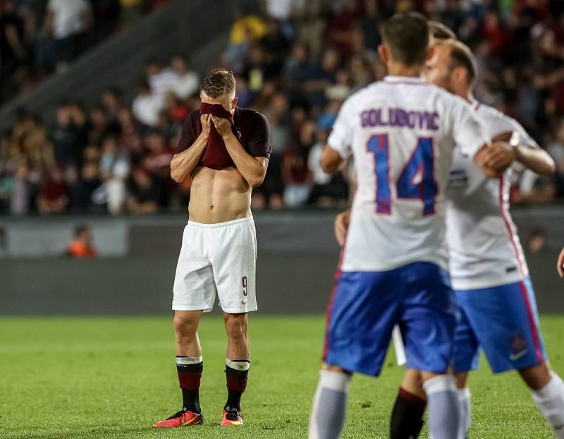 3. předkolo Ligy mistrů mezi AC Sparta Praha a FC Steaua Bukurešť hrané 26. července v Praze. Bořek Dočkal.