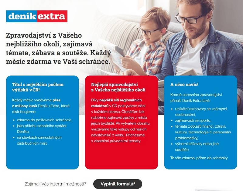 Deník Extra je jedním z klíčových produktů vydavatelství Vltava Labe Media