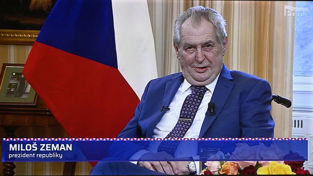 Prezident Miloš Zeman vystoupil 25. dubna 2021 v televizi Prima s projevem ke kauze Vrbětice.
