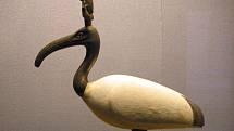 Staroegyptská soška ibise posvátného v Uměleckohistorickém muzeu ve Vídni