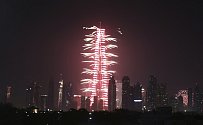 Oslavy příchodu nového roku v Dubaji.