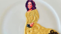 Nesmí chybět Oprah - zde v róbě z hořčice a černý choliv