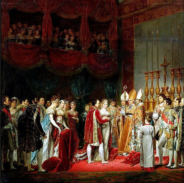Svatba francouzského císaře Napoleona a jeho druhé manželky, rakouské arcivévodkyně Marie Luisy. Svazek byl šťastný.