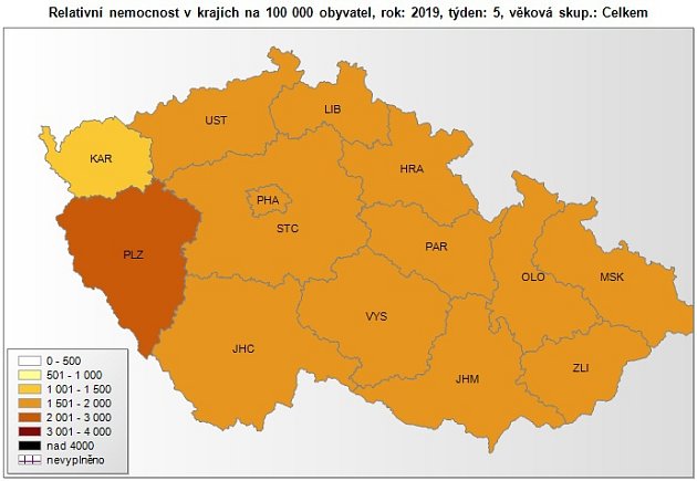 Chřipková epidemie v únoru 2019.