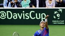 Tomáš Berdych v semifinále Davis Cupu proti Argentině.