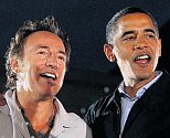 Bruce Springsteen s vítězem prezidentských voleb ve Spojených státech Barackem Obamou.