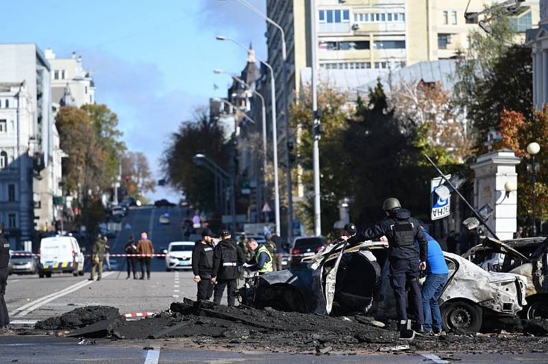 Ostřelování Kyjeva, říjen 2022. Ilustrační snímek