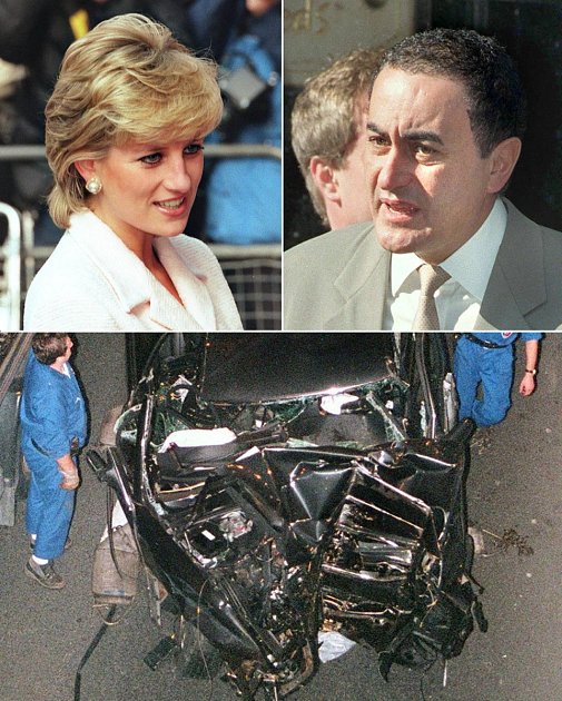 Pohled na vrak auta prozrazuje, že šance na přežití posádky byly minimální. 31. srpna 1997 zemřela při tragické nehodě v pařížském tunelu princezna Diana i její přítel Dodi.