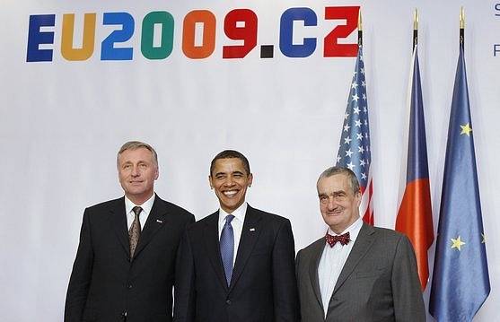 Topolánek, Obama a Schwarzenberg na summitu EU-USA