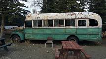Replika magického autobusu, která byla použita při natáčení filmu Útěk do divočiny