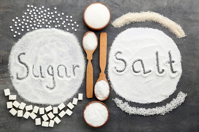 Cukr a sůl by měly být konzumovány s mírou v doporučených dávkách