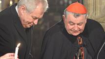 Miloš Zeman a arcibiskup Dominik Duka. Ilustrační foto.