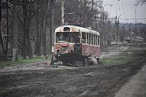 Mariupolské tramvaje po válce.