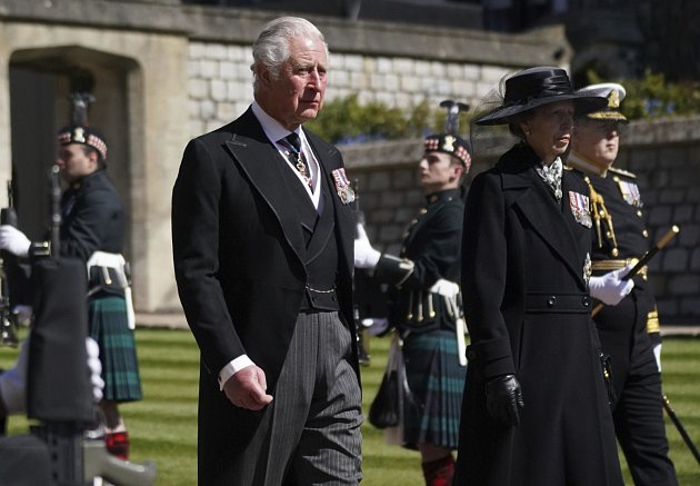 Prince Charles at the funeral procession.