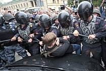 Protesty v Rusku proti důchodové reformě. Akci pořádal Alexej Navalnyj 9. září 2018.