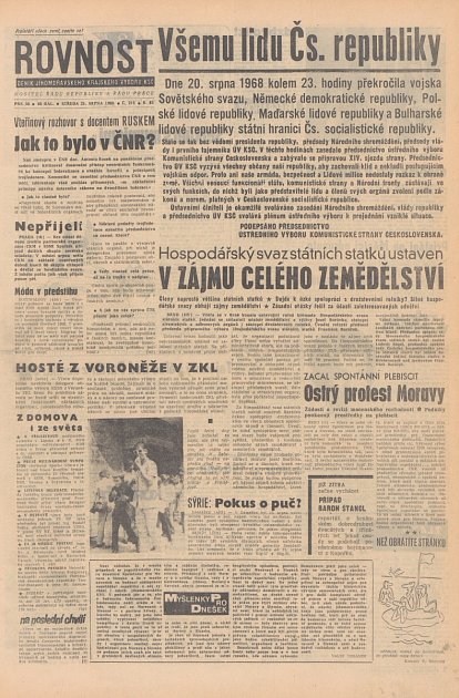 Rovnost z 21. srpna 1968.
