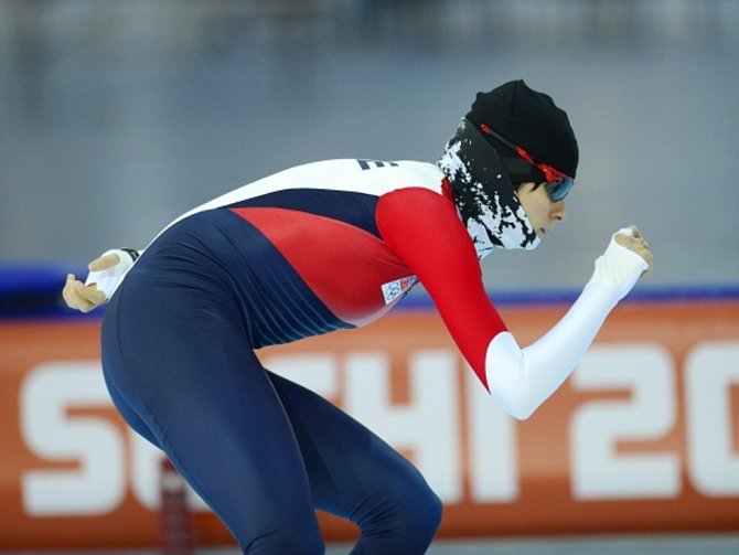 Rychlobruslařka Martina Sáblíková během tréninku na olympijských hrách v Soči.