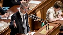 Mimořádná schůze Poslanecké sněmovny k údajnému zneužívání médií proběhla 10. května v Praze. Babiš