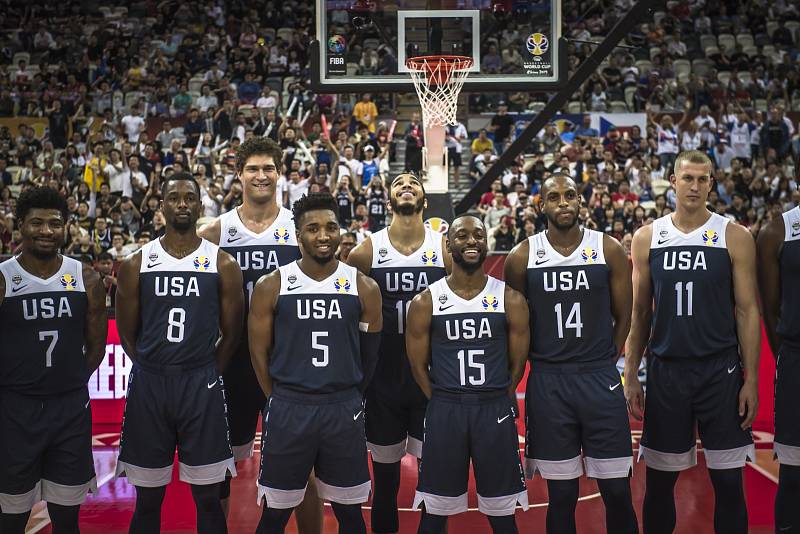 Utkání basketbalového mistrovství světa mezi Českem a USA