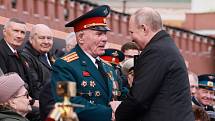 Ruský prezident Vladimir Putin na přehlídce při příležitosti Dne vítězství, 9. 5. 2022 na Rudém náměstí v Moskvě