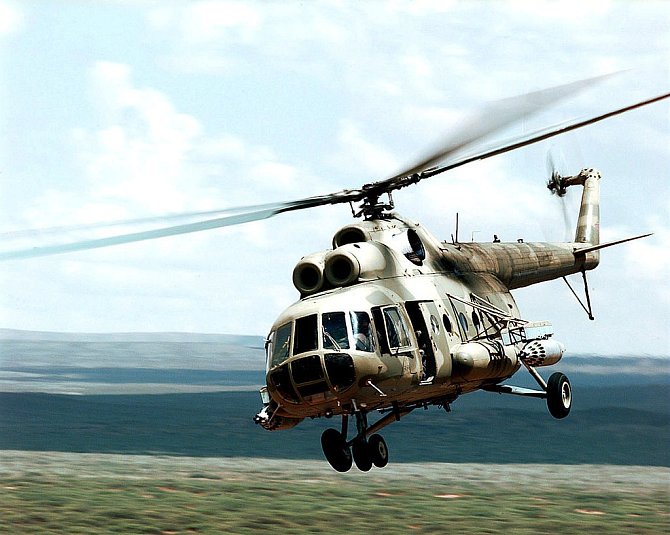 Vrtulník MI-8 podobného typu, jaký byl v listopadu 1991 sestřelen nad Náhorním Karabachem