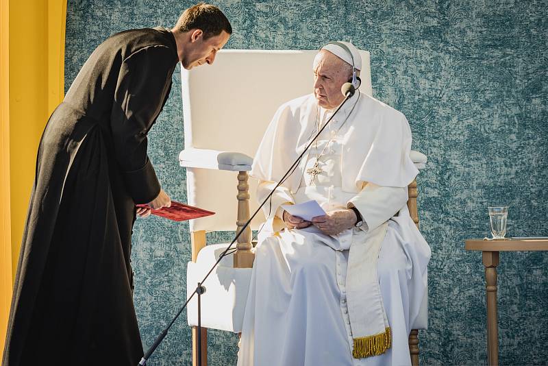 Papež František při návštěvě Slovenska