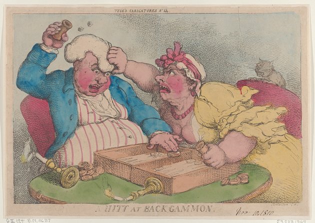 A Hitt at Backgammon/Thomas Rowlandson.