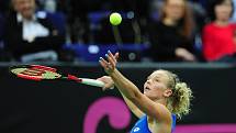 Tenisové finále FedCupu mezi Českou republikou a USA 11. listopadu v Praze. Kateřina Siniaková.