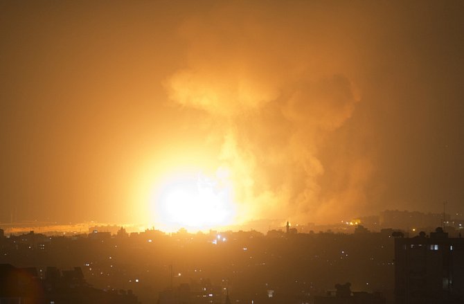 Izraelský nálet na Pásmo Gazy.