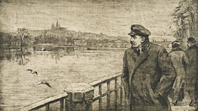 Vladimír Iljič Lenin v Praze. Kromě vystoupení v Lidovém domě stačil navštívit i Národní divadlo