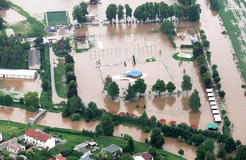 Povodeň v Chlumci nad Cidlinou v roce 2013.