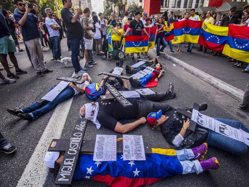 Protesty ve Venezuele.