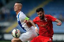 Liberec - Giurgiu: Jiří Fleišman (vlevo) a Gabriel Nicolae Enache.