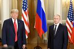Americký prezident Donald Trump a ruský prezident Vladimir Putin.