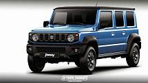 Neoficiální ilustrace Suzuki Jimny ve čtyřdveřové variantě.