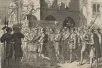 Poprava stavovských vzbouřenců na Hradčanech roku 1547 (knižní ilustrace Josefa Scheiwla, 1881)