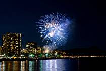 Novoroční ohňostroj v havajském Honolulu