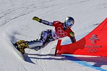 Ester Ledecká v paralelním obřím slalomu v Pekingu. Ilustrační snímek