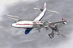Vizualizace srážky dvou letadel nad americkým Grand Canyonem v roce 1956. Celkem zemřelo 128 lidí. Letadlo společnosti United Airlines při nárazu levým křídlem odseklo ocas letadla společnosti TWA. Oba stroje se staly neovladatelnými a ve vysoké rychlosti
